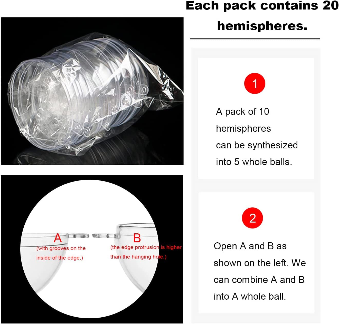Bolas plásticas claras dos orn - Bath Bomb Mold avaliação e preço